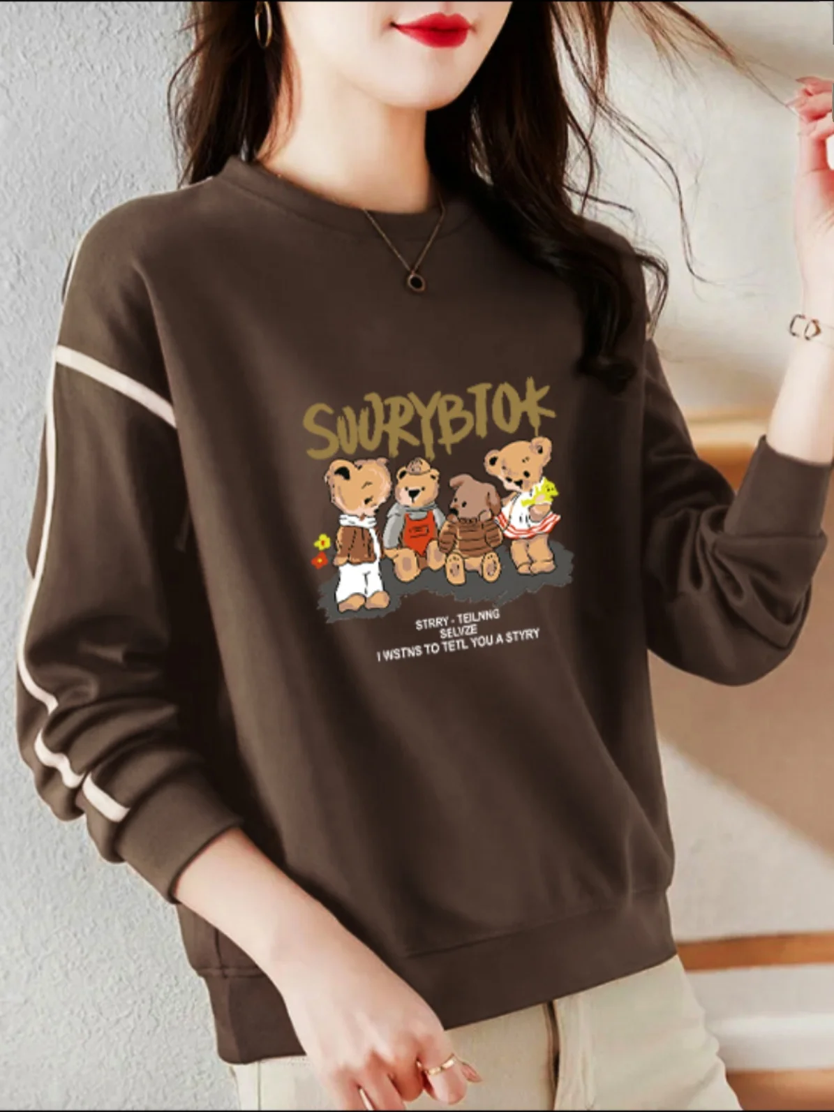 Maglione Lungo in Puro Cotone, Casual, Snellente, Artistico, Primavera-Autunno, Top Comodo da Donna, Stile Street