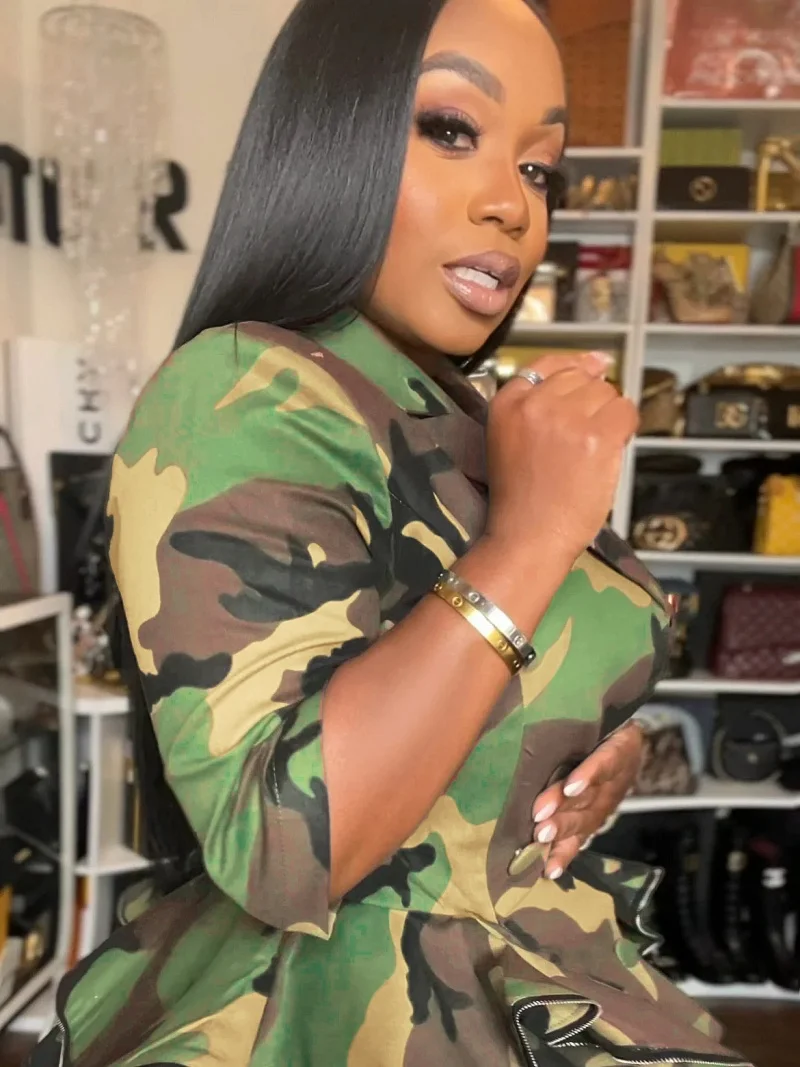 Streetwear Camouflage Print Jas Herfst Kleding Vrouwen 2025, Lange Mouw Ruches Zoom Camo Jas Punk Biker Jassen Tops Bovenkleding