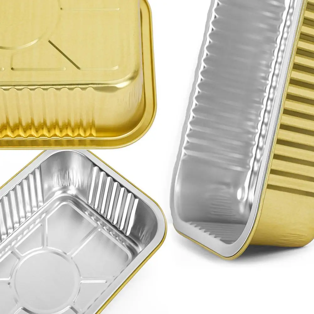 10/20Pcs 1000ml Disposable Aluminum Foil Container Microwave Oil Foil Tin Steamer BBQ Food Tray Bakeware Set with Clear Lid