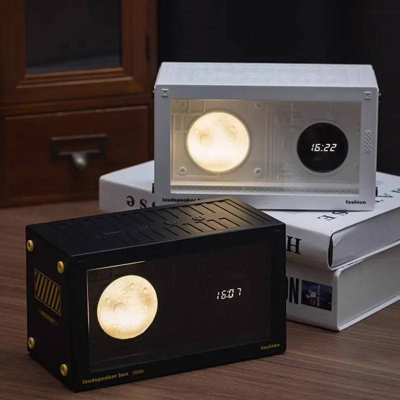 Planet Bluetooth Speaker, Wireless Clock and Night Light, Subwoofer for Desktop, Perfect Birthday Gift and Decor