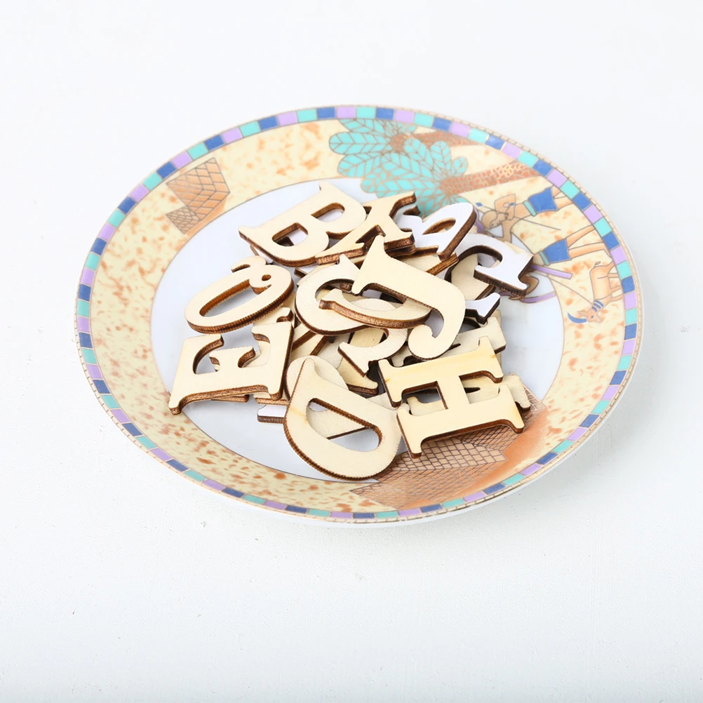 

144 PCS Wooden DIY Alphanumeric Accessories Letter and Number Alphabet Letters Chips