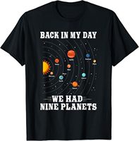 Pluto Planet Shirt Back in My Day We Had Nine Planets Pluto T-Shirt Funny Science Top  Shirts for Women  Ropa Mujer