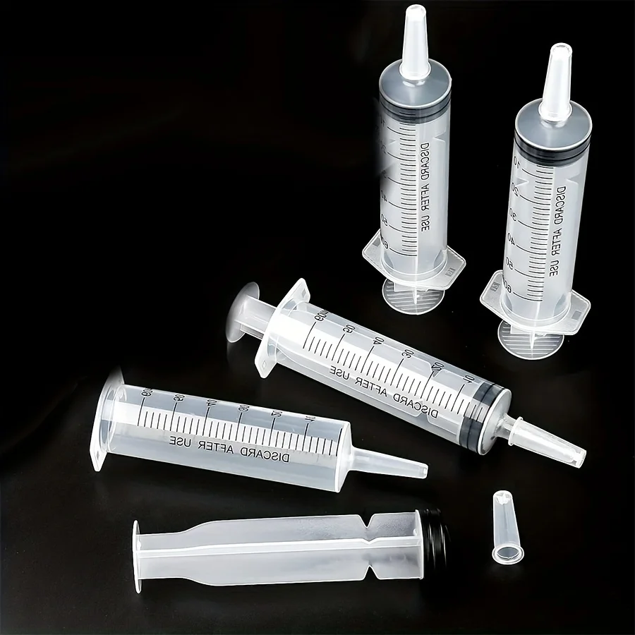 60-ml-Kunststoffspritze mit Röhrenmesszylinder, Flüssigkeitsspritze mit Deckel zur Absorption von flüssigem Öl, Spritze zum Füttern von Haustieren – Detail 6