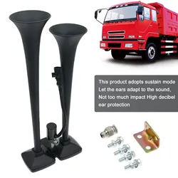 Universal Dual Air Horn Trumpet Super Loud Car Air Horn Train Auto Truck Boat Horn For Auto Sound Signal 12V/24V