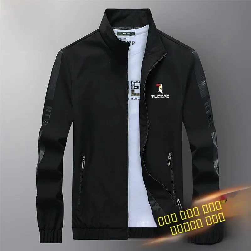 

Slim Fit, весенняя новая мужская куртка, модная корейская версия, воротник-стойка, легкий вес, модный бренд, ветрозащитная длинная молния све
