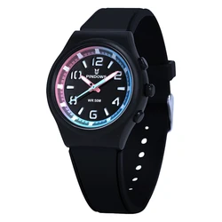 Reloj pequeño de moda para mujer,correa de silicona negra reloj de mano femenino luminoso e impermeable,Reloj de pulsera de cuarzo casuales y delicados para mujer,reloj analogico sumergible para niña,relojes para niños