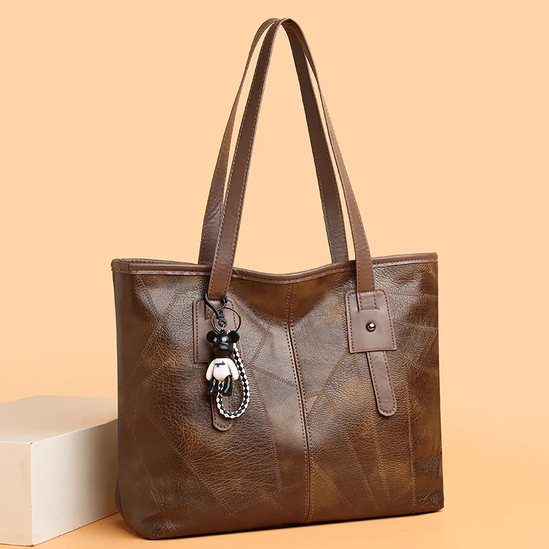 Trendy Women's  New Large Capacity Tote Bag with Horizontal Square Zipper Single Shoulder Handbag image 3