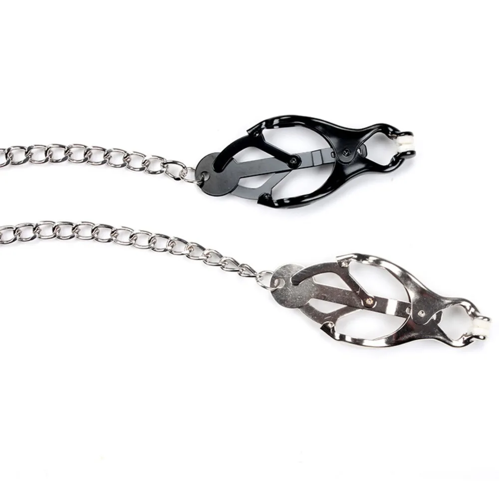 Metal Nipple Clamps Clips with Chain Clitoris Stimulator Steel Nipple Breast Clamps Slave Bondage Flirting Women Sex Toy view 5
