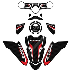 For Honda CBR650R 2019-2022 3D Carbon-look Triple Yoke Defender Sticker Side Tank Pad Protection