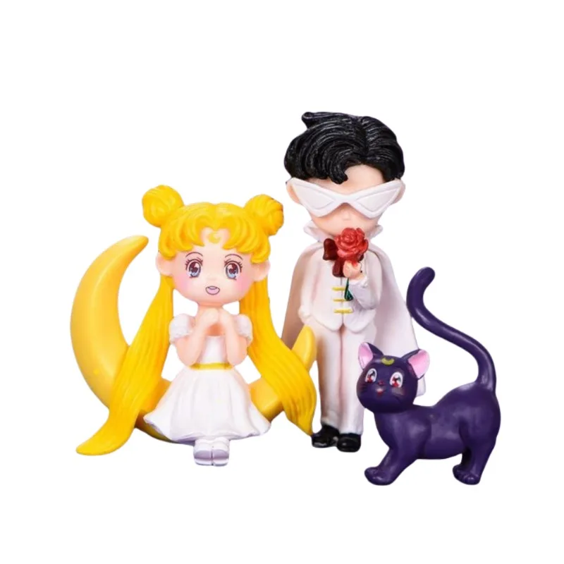 Sailor Moon Luna Chiba Mamoru Cartoon Animation Peripheral Cute Standing Doll Girly Heart Desktop Decoration Car Ornament Gift