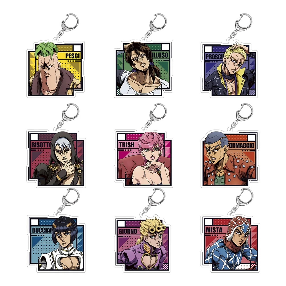 Tienda periférica de anime JoJo's Bizarre Pesci Prosciutto Illuso Trish Una Mista Bucciarati Bucciarati Giorno llavero acrílico