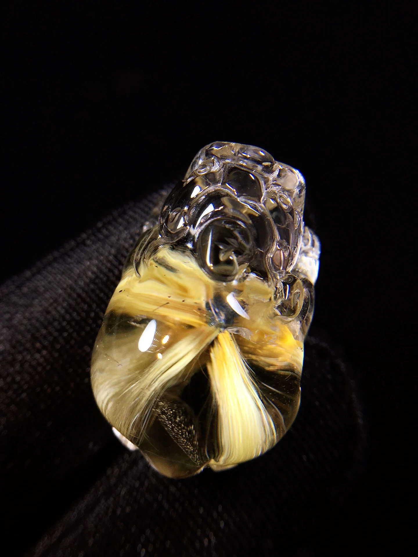 Natural Gold Rutilated Quartz Pendant 23.1*15.1*12.1mm Pi Xiu Sun Flower Rutilated Quartz Jewelry Men Women Brazil AAAAAAA