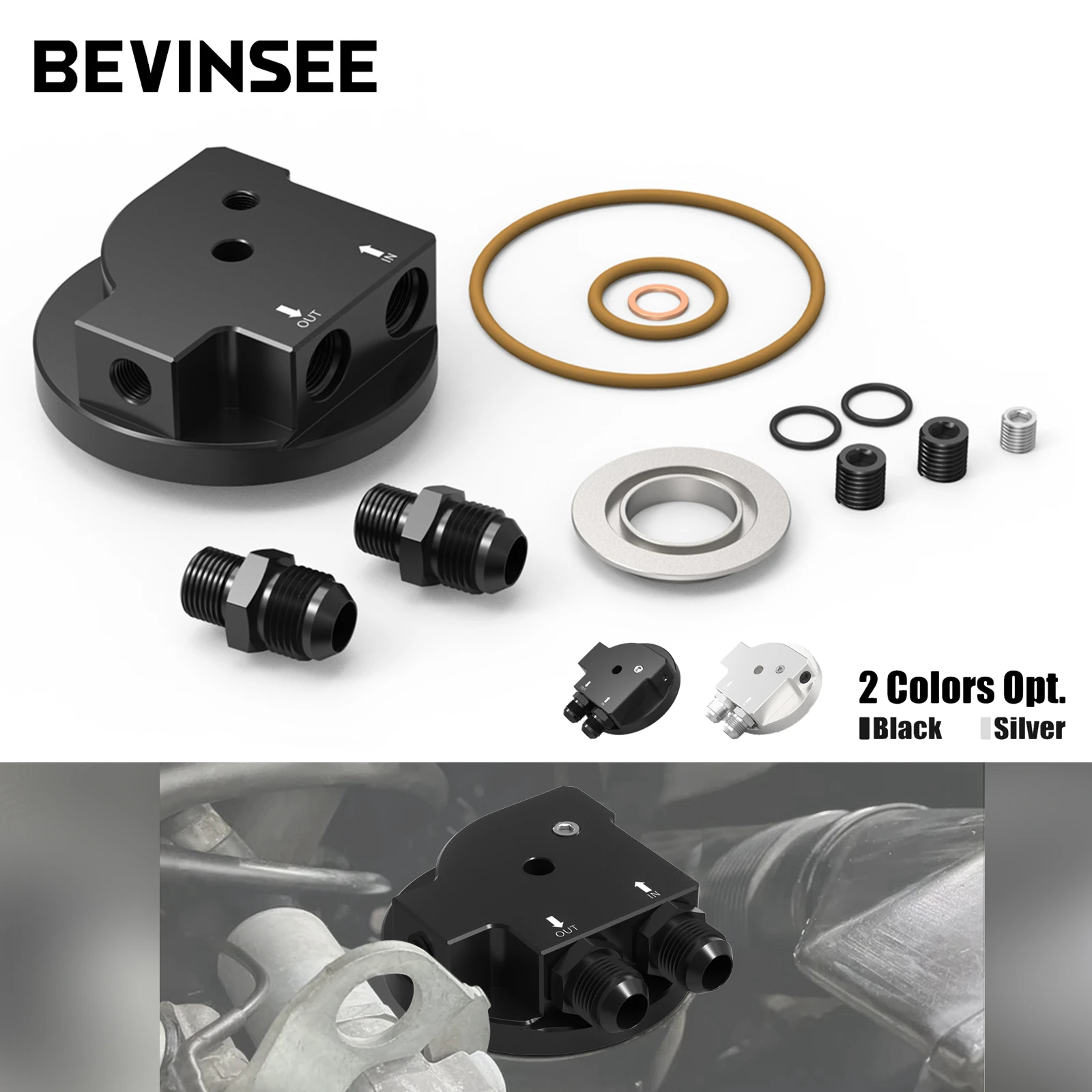 

BEVINSEE Oil Filter Cap For Oil Cooler for BMW M50 S50 S52 S54 E36 E46 E34 Z3 Z4 320i 323i 325i 328i 525i 535i 11421741000