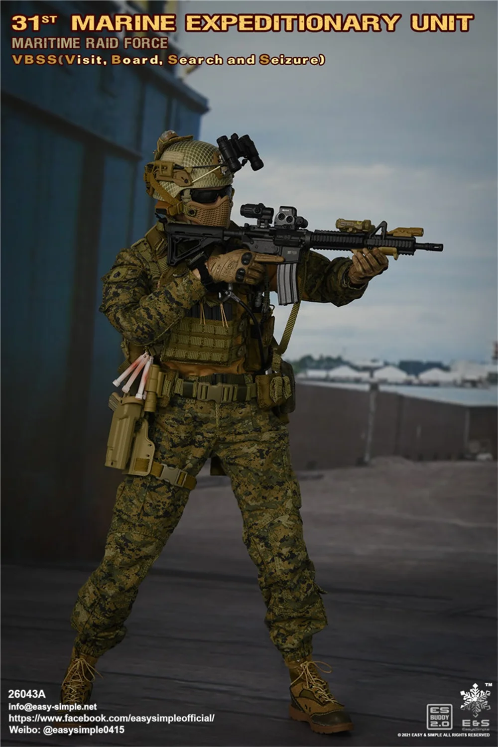 In Lager 1/6 Einfach & Einfache ES 26043A Marine Corps Meer Assault Team Krieg Schlacht VBSS M4A1 Spielzeug Modell Können nicht Gefeuert Werden Modell Für Abbildung