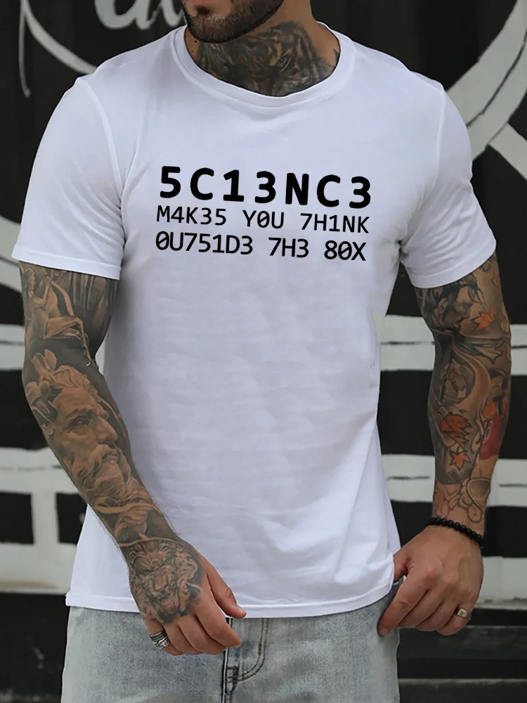 5C13NC3 Funny Humor Pun Graphic design-100% cotton summer O-neck short sleeve casual printed men's T-shirt.