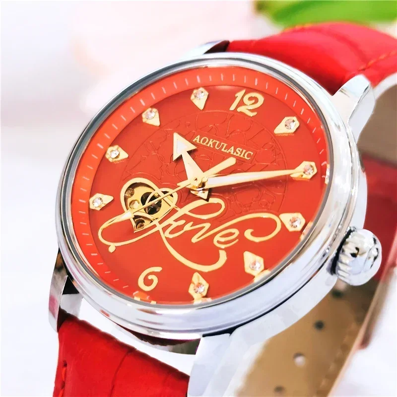 

AOKULASIC Luxury Woman Watches Automatic Mechanical Wristwatch Lady Fashion Dress Business New Ladies Clock luminous Bracelet