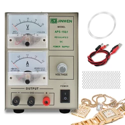 Kit de chapado de oro 2A, máquina de galvanoplastia de plata/oro, voltaje ajustable, herramientas de procesamiento de joyas