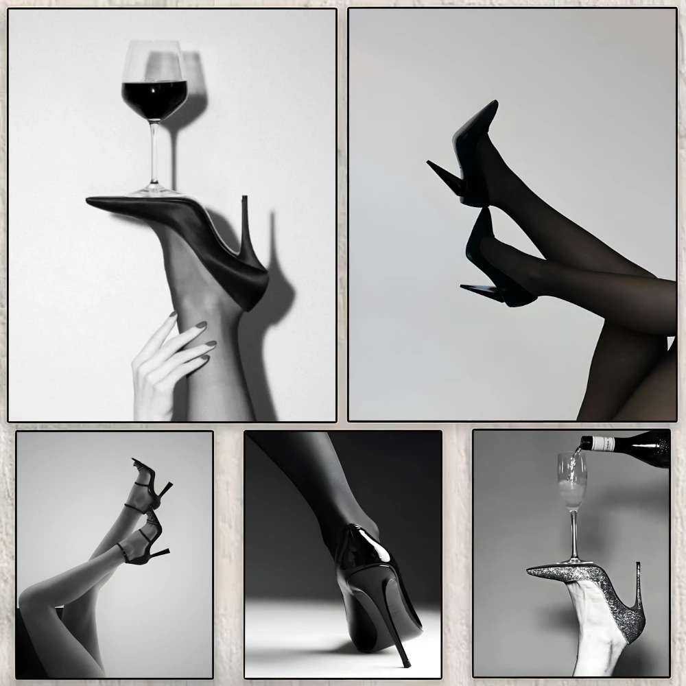 Sexy Black Silk Legs Painting Calligraphy Canvas Poster Room Home Wall Decoration Painting Art  Spaces Anti-wrinkle
