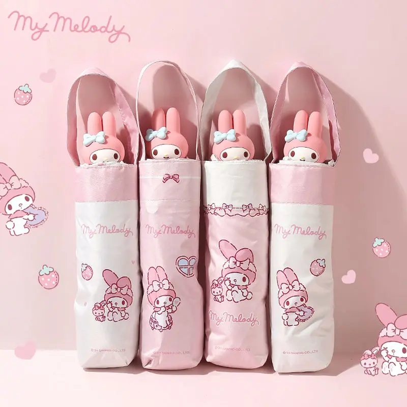 

Sanrio анимационный периферийный трехмерный кукольный Зонт с головой моя мелодия маленький Зонт летняя Защита от солнца Зонт подарок