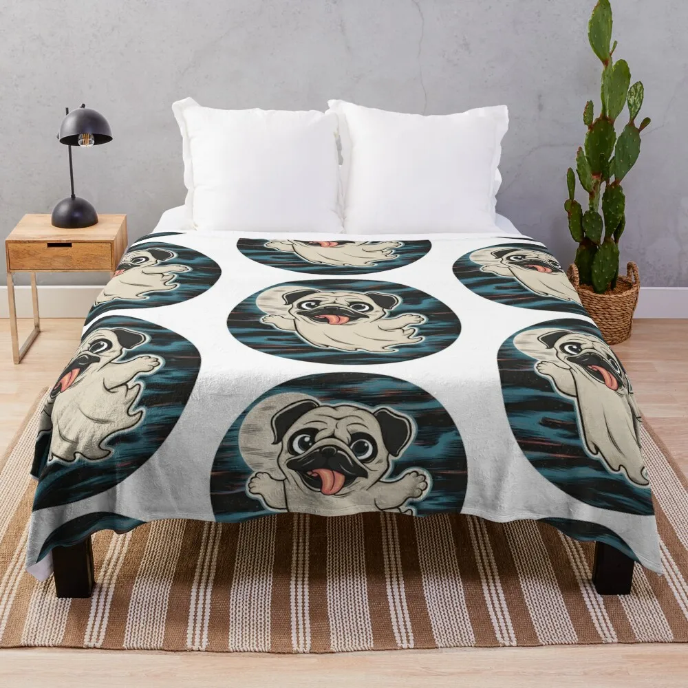 

Pug Happy Halloween Throw Blanket anime For Baby Blankets