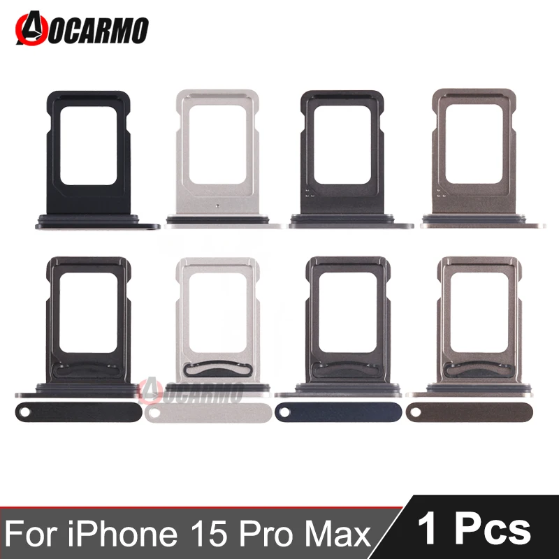 

1 шт./партия для iPhone 15 Pro Max 15PM одиночный держатель для двух SIM-карт Слот для ящика сменная часть черный белый синий титановый