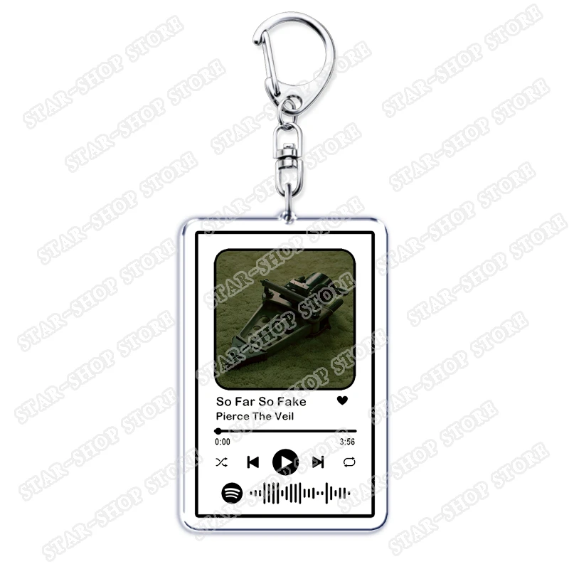 Pop Punk Singer Emo Music Keychains for Women Accessories Bag Collide with The Sky Vic Fuentes Keying Jewelry Fans Friends Gifts
