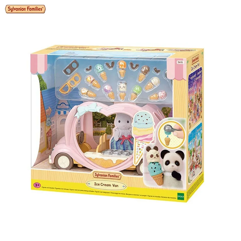 Original genuine product Sylvanian Families Anime Action Figures Ice cream vending truck Set Toys Kids Toy Birthday Gift Christm