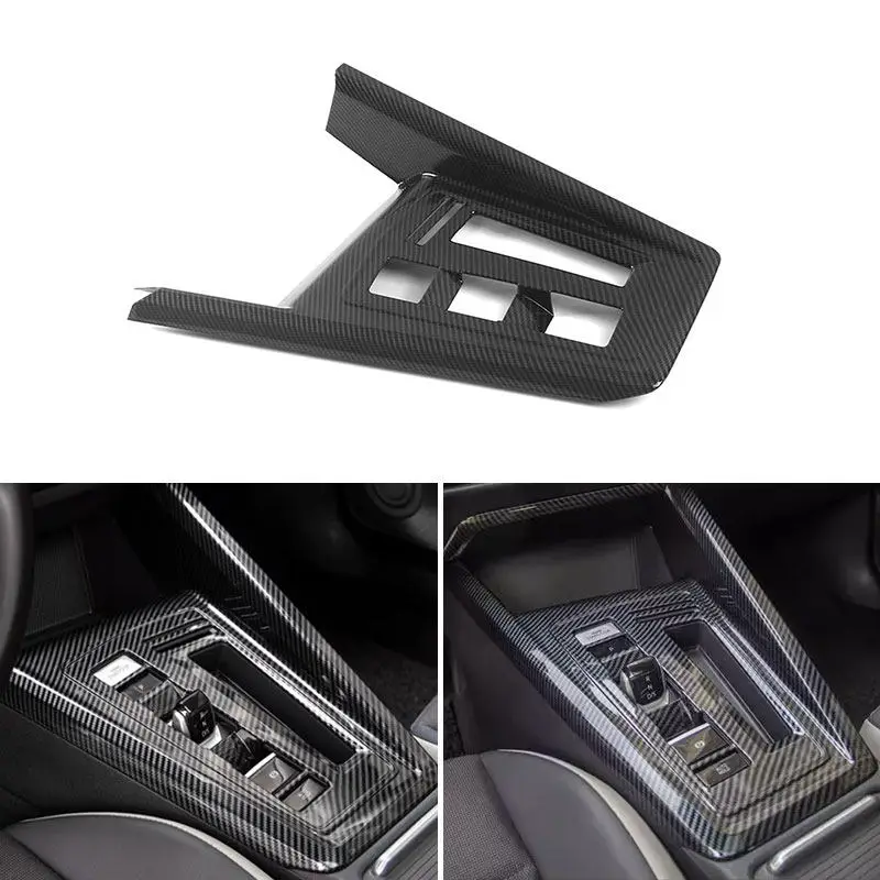 Car Accessories Interior Center Gear Shift Panel Frame Trim Protective For VW Golf 8 MK8 2021 2022 LHD Carbon Fiber Texture