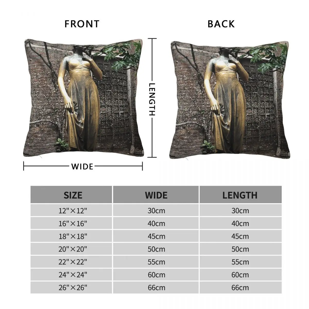 Romeo & Juliet Verona Italy Square Pillowcase Polyester Linen Velvet Printed Zip Decorative Pillow Case Room Cushion Cover