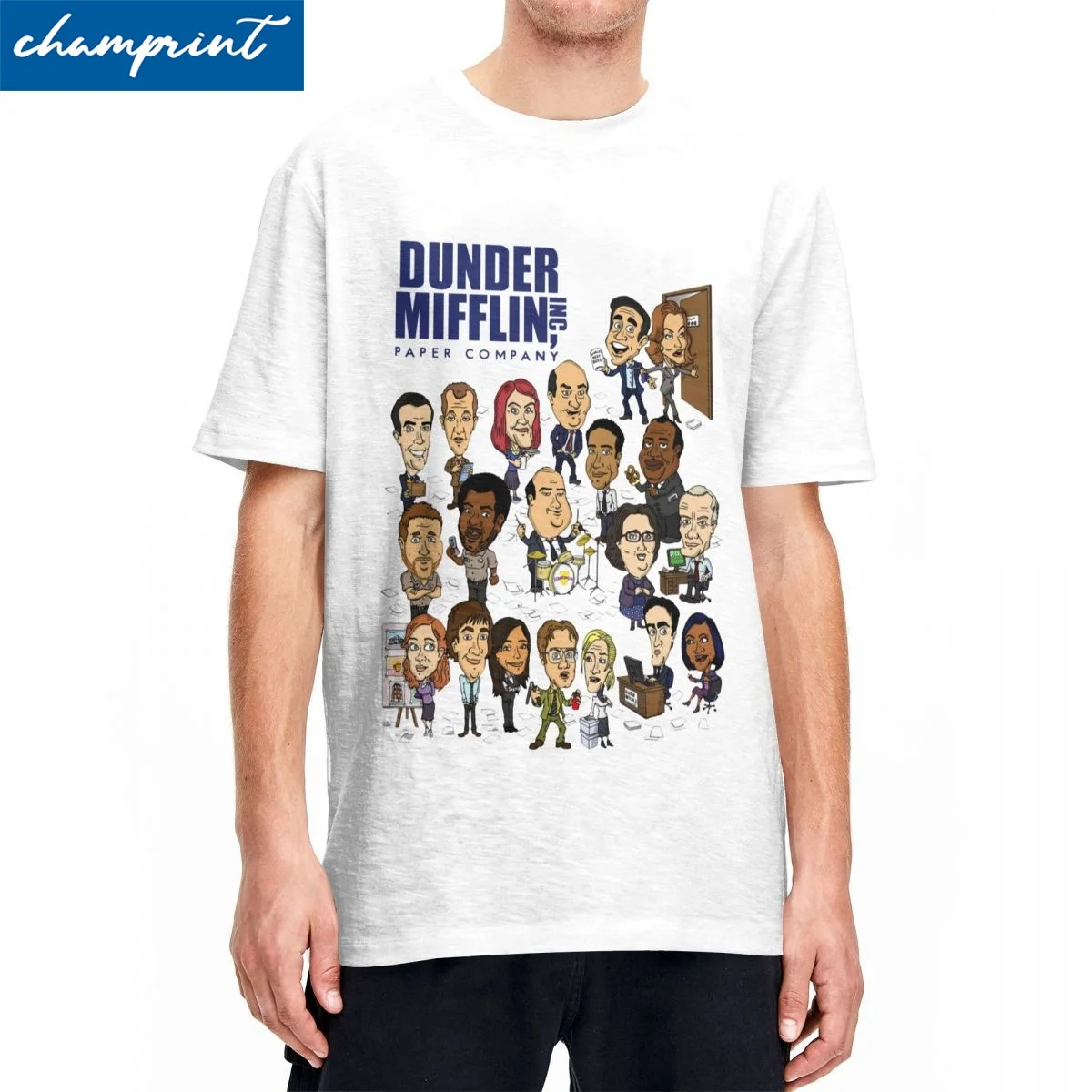 Dunder Mifflin Paper Company T-Shirt For Men Women 100%Cotton Top Tee Funny The Office Crewneck Short Sleeve