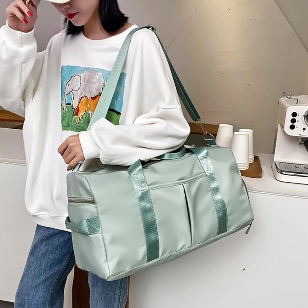 

Oxford Travel Luggage Bag Short Distance Multi-functional Nylon Duffle Bag Multi Layered Solid Color Gym Shoulder Bag Fitness