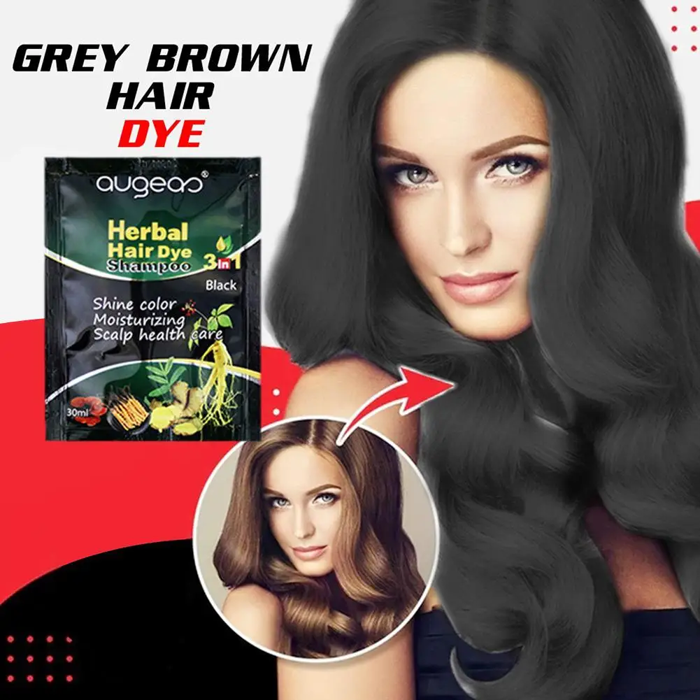 Pure Natural Herbal Hair Dye Shampoo Change Hair Color Non-irritating Repair Gray White Fashion Hair Care Women Men