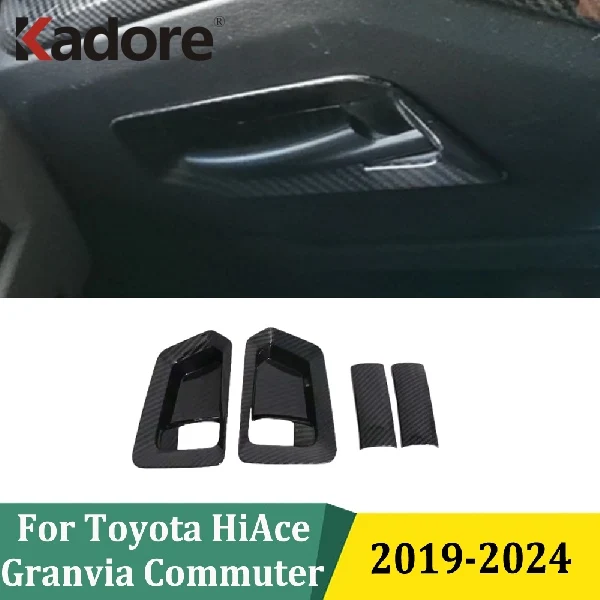

For Toyota HiAce Granvia Commuter 2019-2022 2023 2024 Interior Door Handle Cover Trims Protection Sticker Car Accessories