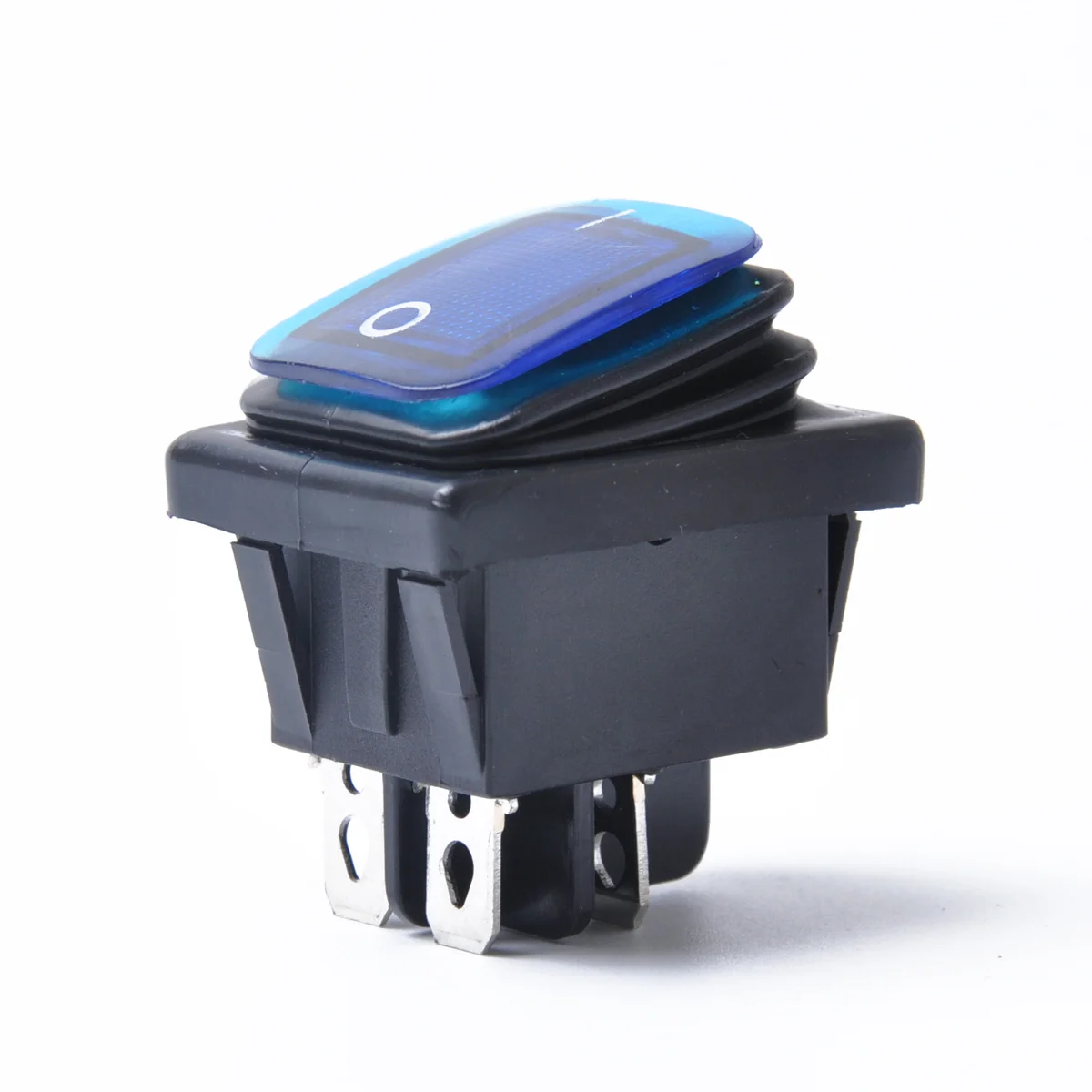 

4-Pin Waterproof Rocker Switch 12V Boat Automobiles LED Latching Blue Light Dust Resistant Low Pressure Water Protection