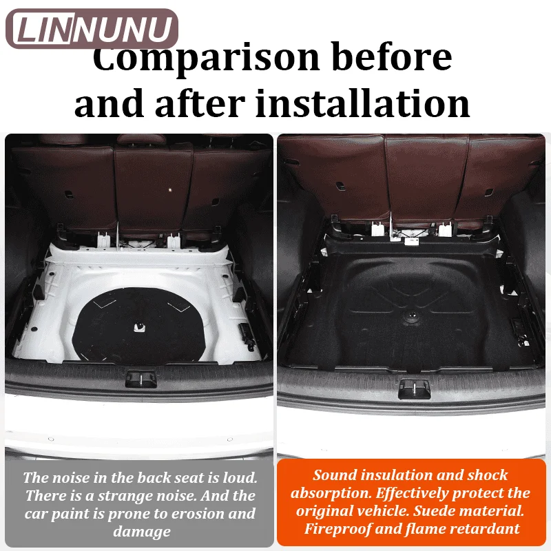 LINNUNU For Geely Monjaro Manjaro Trunk Spare Tire Box Sound Insulation Cotton Heat Insulation Foam Flame Noise Reduced XingyueL