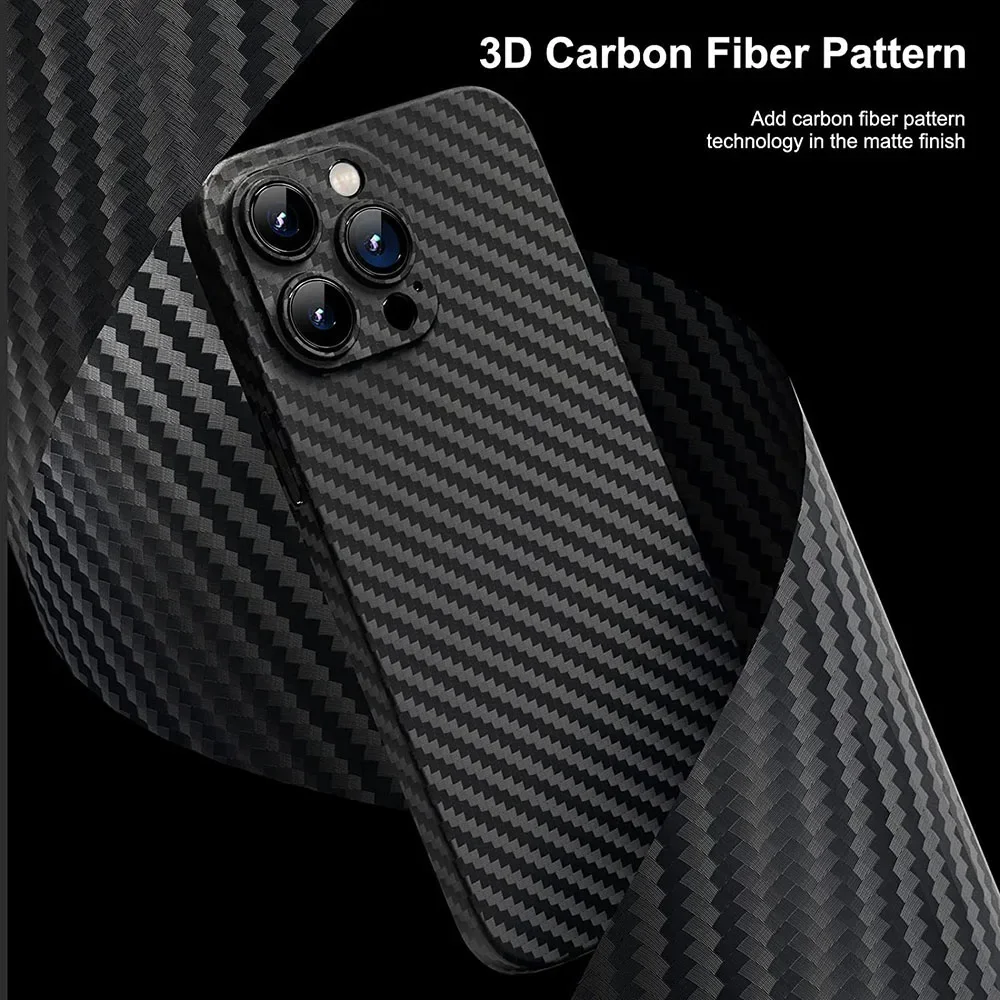 0.3mm Ultra Thin Case On For iPhone 14 13 12 Mini 11 Pro Max XR X XS Max 6 6S 7 8 Plus SE Carbon Fiber Frosted Hard Shell Cover