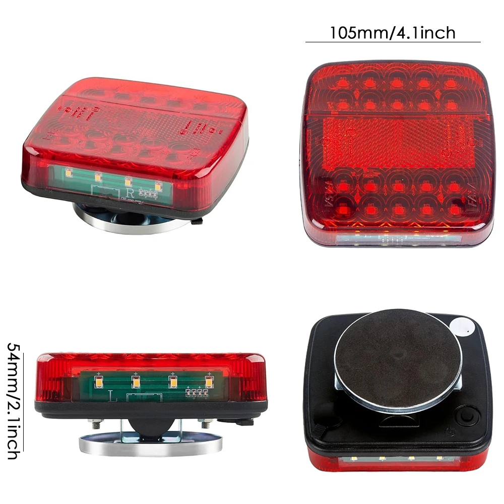 2 قطعة اللاسلكية المغناطيسي مصباح ليد خلفي مقطورة الضوء الخلفي إشارة تحذير الفرامل ضوء RV شاحنة تخييم #2