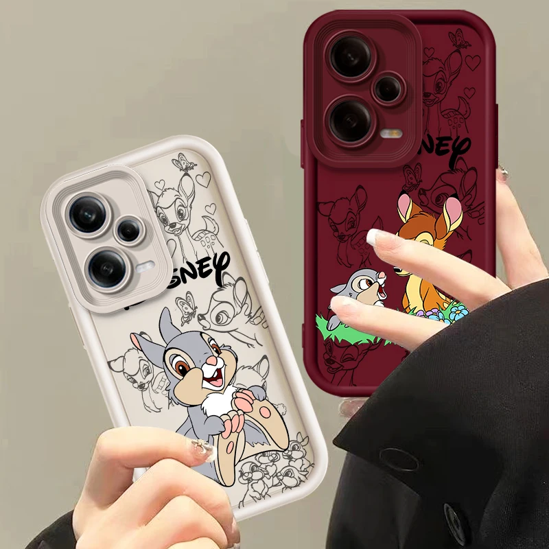 Disney Bambi Luxury Cartoon Eye Ladder For Xiaomi Redmi Note 13 12 12C 11 11S 10 10C 10A 9C 9A Pro 5G Back Phone Case