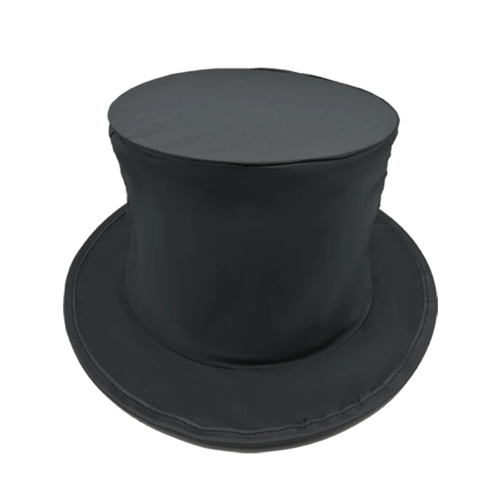 Black Folding Magic Top Hat Magic Tricks Anything Appears from Empty Hat Stage Magic Professional Magic Props for Beginner