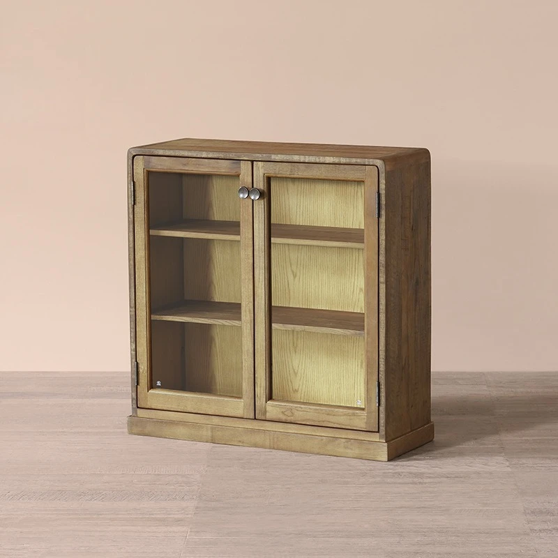 Small display cabinet, Japanese style, replica old wood storage cabinet, homestay locker