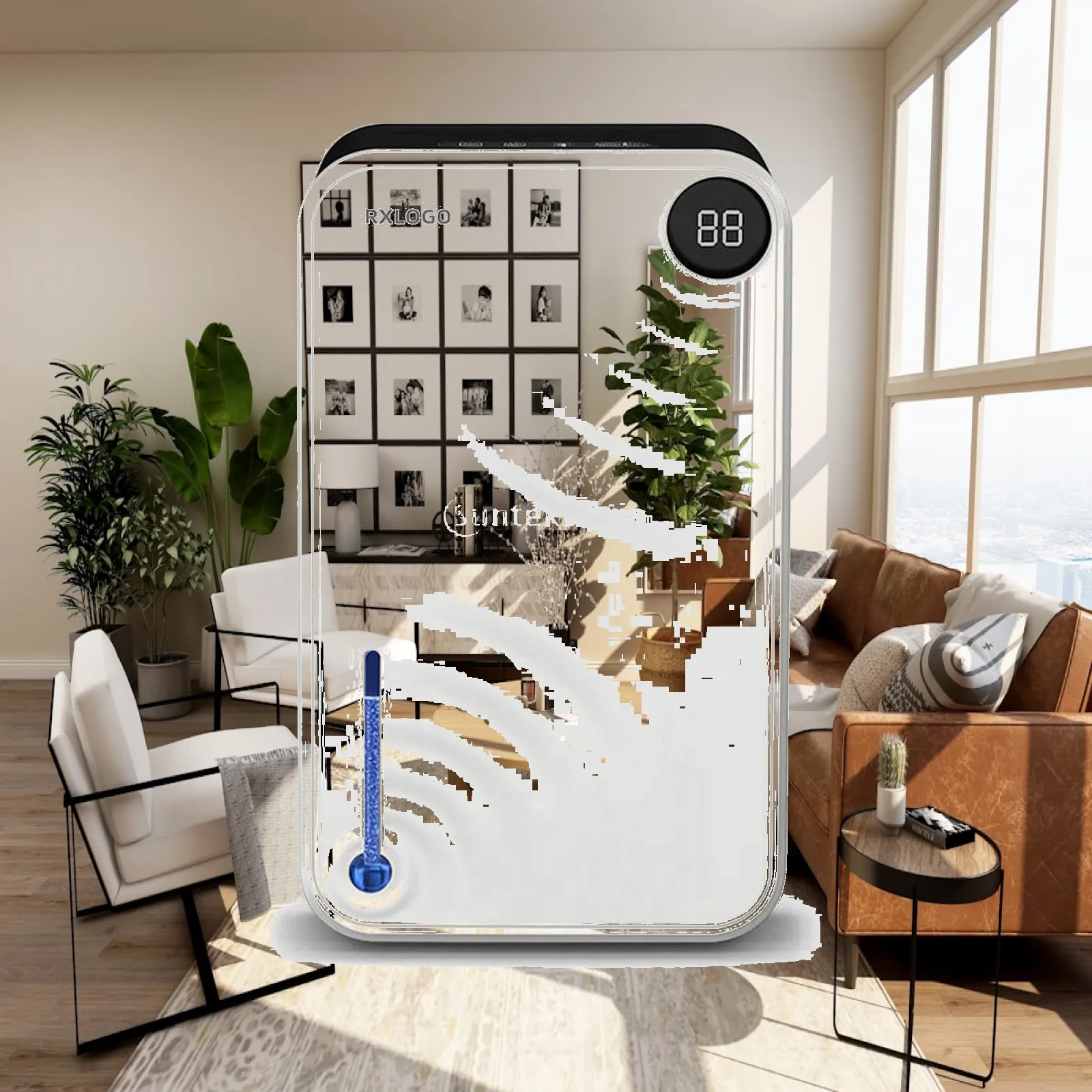 Humidity Remover with Water Tank Compact Dehumidifier with Led Display Quiet Appliance for Bedroom, Washroom, Basement