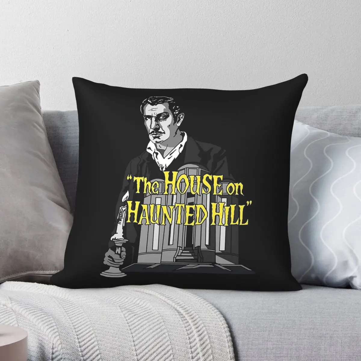 House On Haunted Hill Film Square Pillowcase Polyester Linen Velvet Pattern Zip Decor Sofa Cushion Case