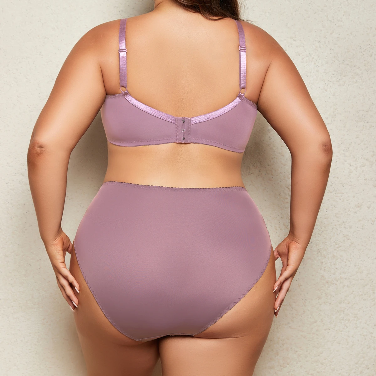 Dámská krajková spodní prádlo BEAUWEAR, velká velikost, podprsenka s kosticí, nepodšitá, tenká prodyšná podprsenka a kalhotky, sada 85C-110E - náhled 3