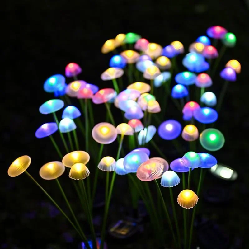 Solar-Gartenleuchten mit Dual-Modus LED, wasserdichte Solar-Pilzlichter für Garten, Terrasse und Wege – Quallen-Design für stimmungsvolle Gartenambiente – Detail 11