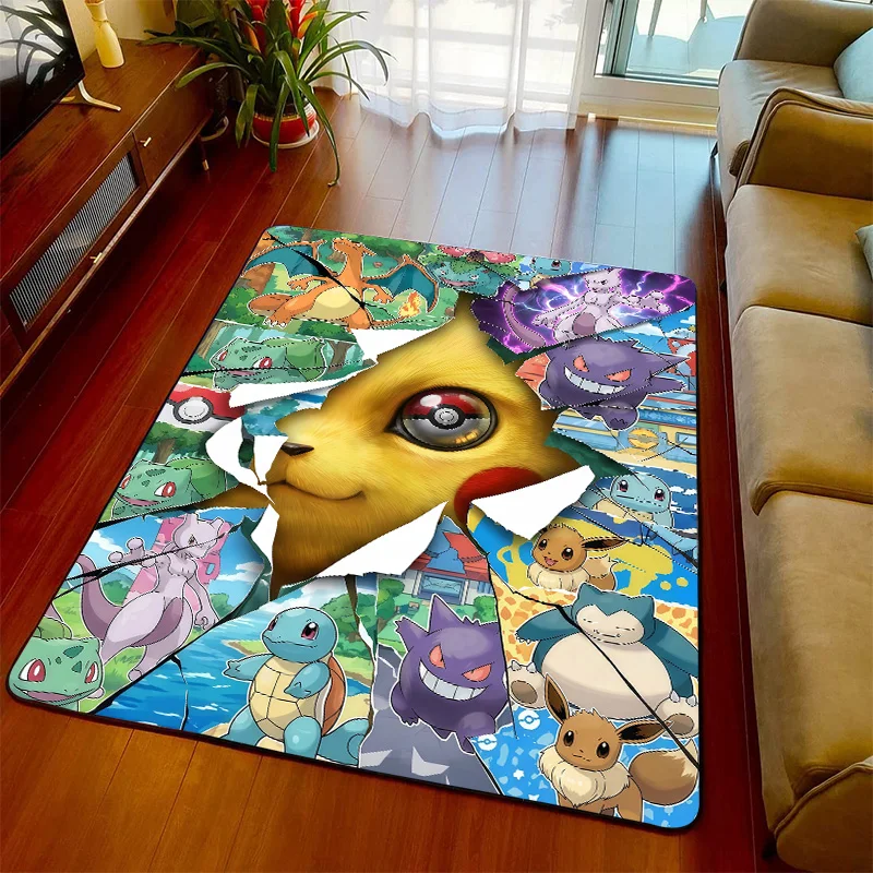 ポケモン-インテリア-ラグ-カーペット-アニメ-フロアマット-ソフトタッチ-滑り止め底面-寝室-リビングルーム用-qjy