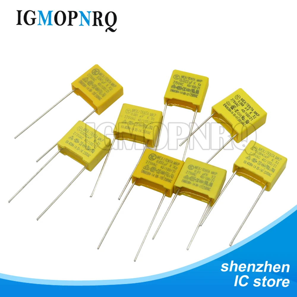 10PC X2 Safety Capacitor 275VAC 0.001uf 0.0022uf 0.0047uf 0.01uf 0.033uf 0.022uf 0.047uf 0.068uf 0.1uf 0.15uf 0.22uf 1uf 0.68UF