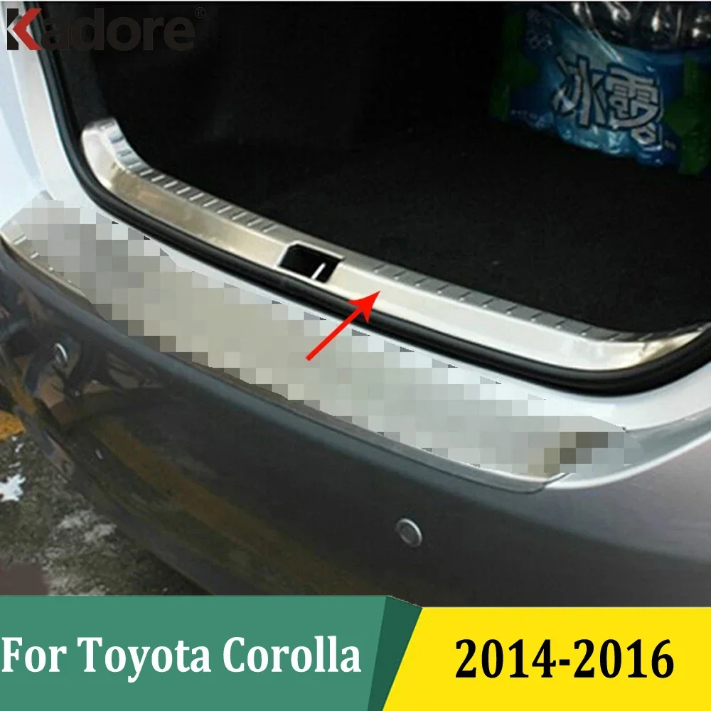 For Toyota Corolla 2014 2015 2016 E170 Stainless Steel Car Rear Inner Bumper Protector Sill Trunk Lid Threshold Pad Plate Cover