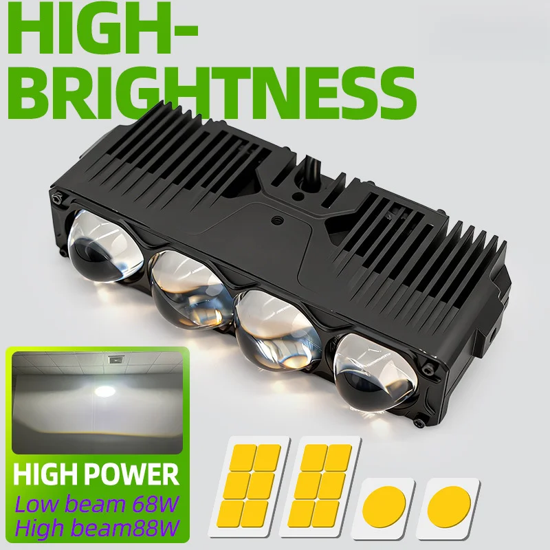 Hi-Lo Beam LED Lens Light Pod, Dual Color Offroad Auxiliary Light SUV Motorcycle