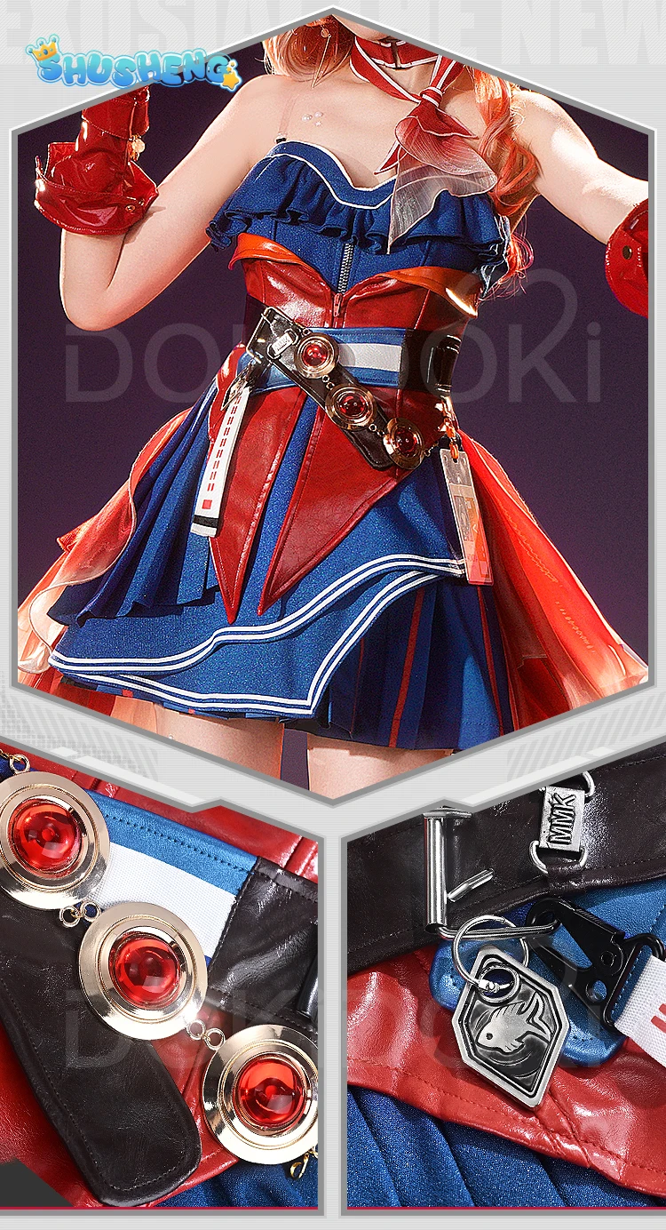 

Костюм для косплея Haruka из игры Arknights, синее платье, костюм Харуки, новая высококачественная униформа в стиле Лолита для Хэллоуина и карнавала