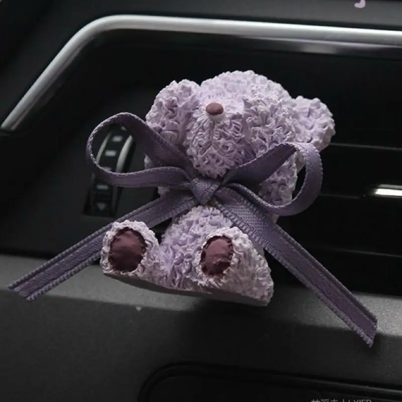 Car Fragrance Vent Clip Bear With Bow Aromatherapy Scent Diffusers Oil Diffuser Aromatherapy Stylish Fragrance Accessories Chic